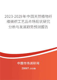 2023年天然植物纤维编织工艺品市场调研与前景预测 2023-2029年中国天然植物纤维编织工艺品市场现状研究分析与发展趋势预测报告